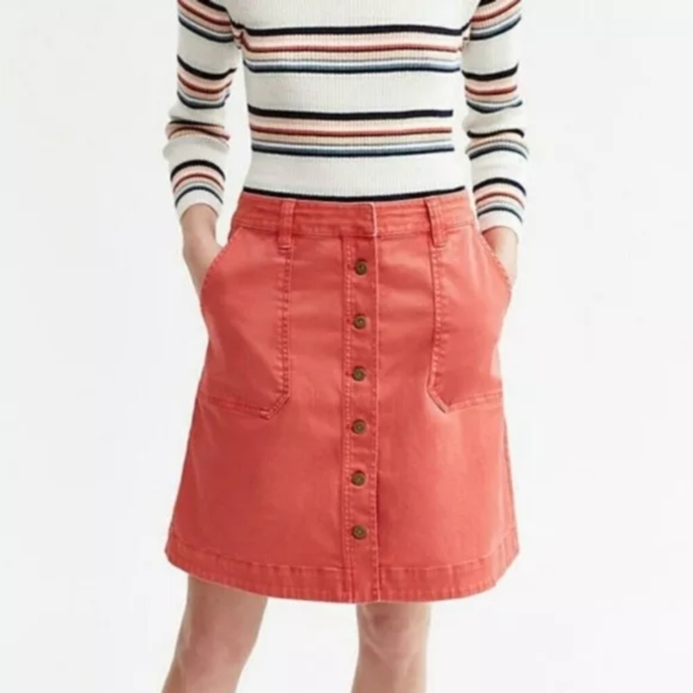 Anthropologie Pilcro Denim Orange Skirt Size 8